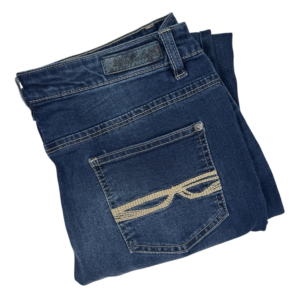 Buffalo Misha Straight Leg Jeans Womens 10x32 Dark Wash‎ Mid-Rise Stretch Denim